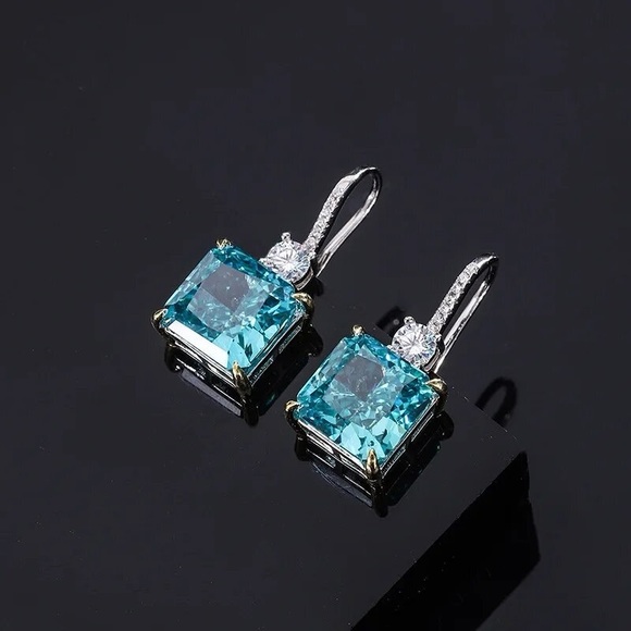 4ct Blue Tourmaline Earrings - Picture 5 of 11